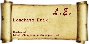 Loschitz Erik névjegykártya